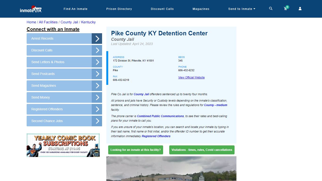 Pike County KY Detention Center - Inmate Locator - Pikeville, KY